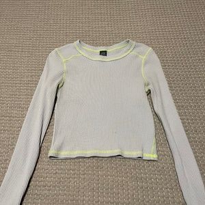 Blue and green long sleeve basic shirt